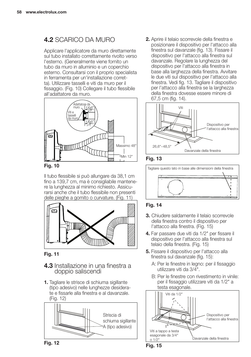 2 scarico da muro | Electrolux EXP09HN1WI User Manual | Page 58 / 100