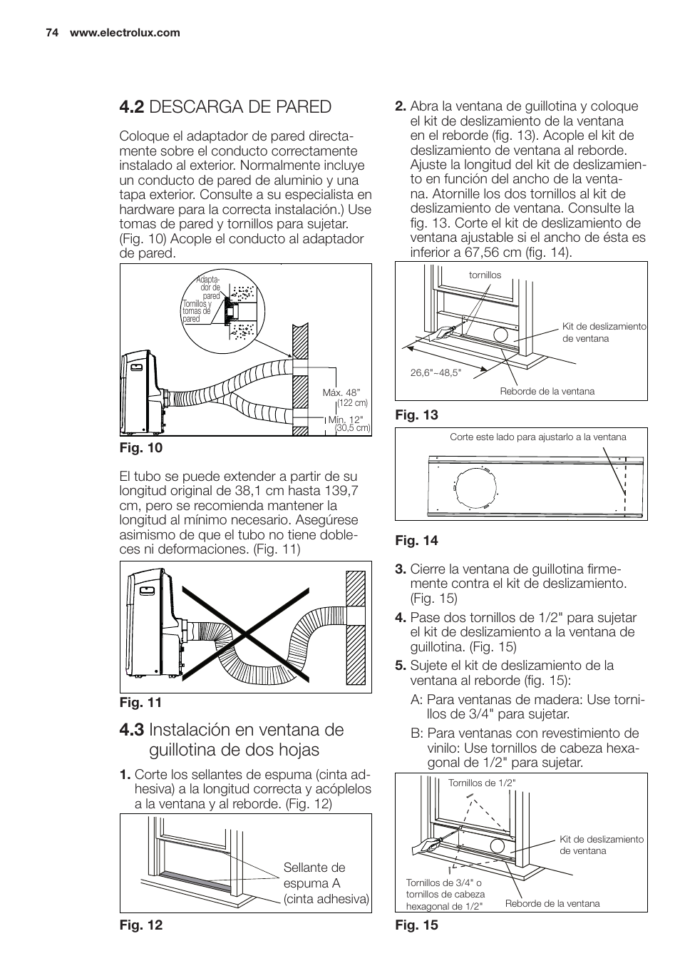 2 descarga de pared | Electrolux EXP09HN1WI User Manual | Page 74 / 100