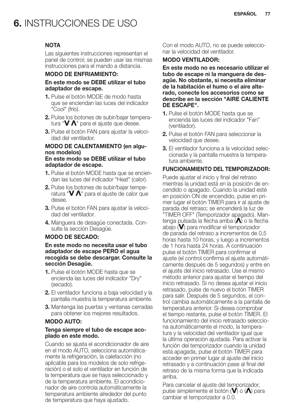 Instrucciones de uso | Electrolux EXP09HN1WI User Manual | Page 77 / 100
