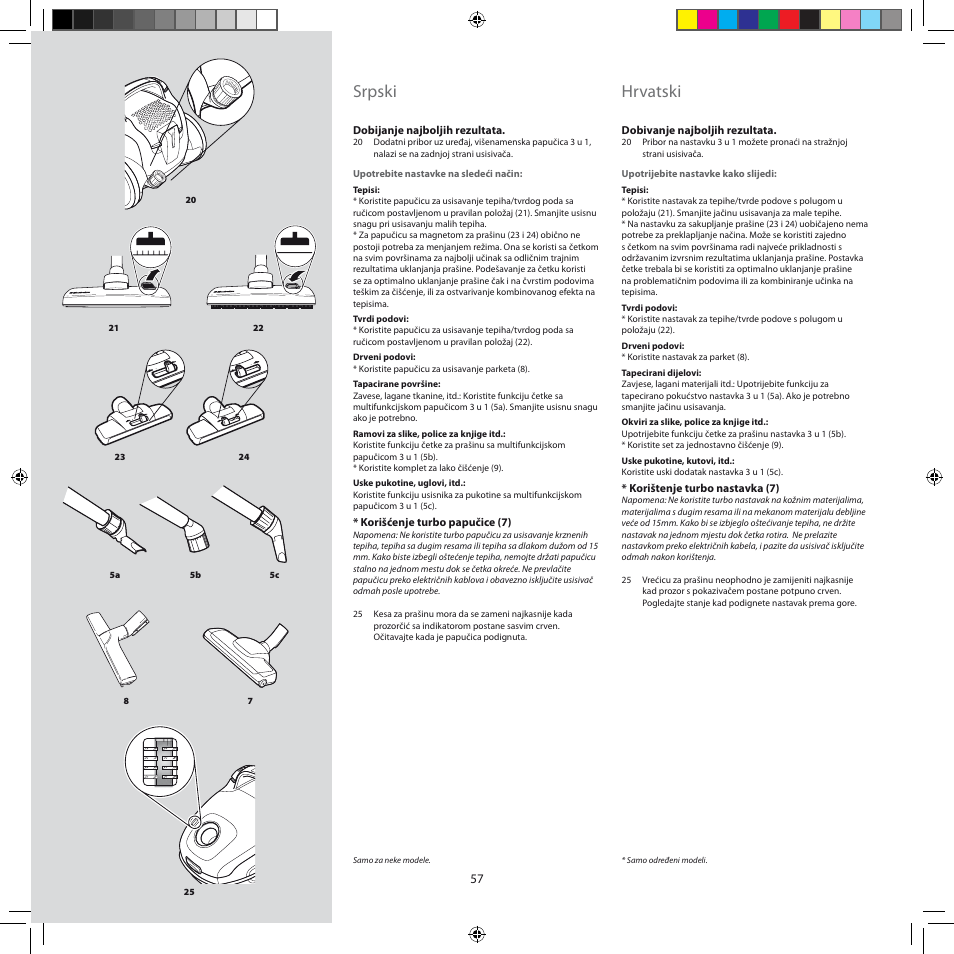 Srpski, Hrvatski | Electrolux ZEG301 User Manual | Page 60 / 76