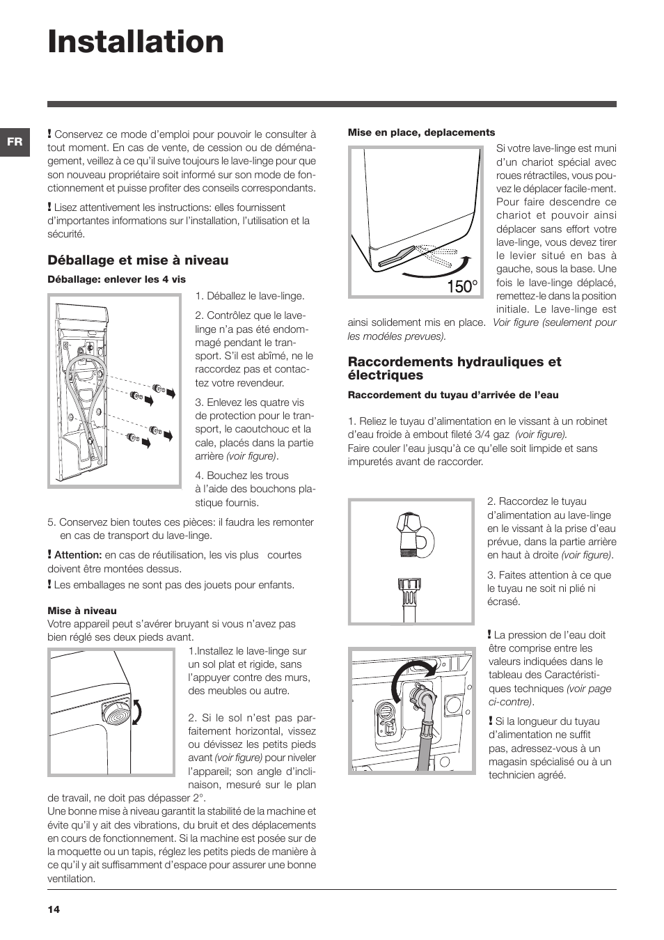 Installation | Hotpoint Ariston Top loading ECOT6F 1291 (EU) User Manual | Page 14 / 60