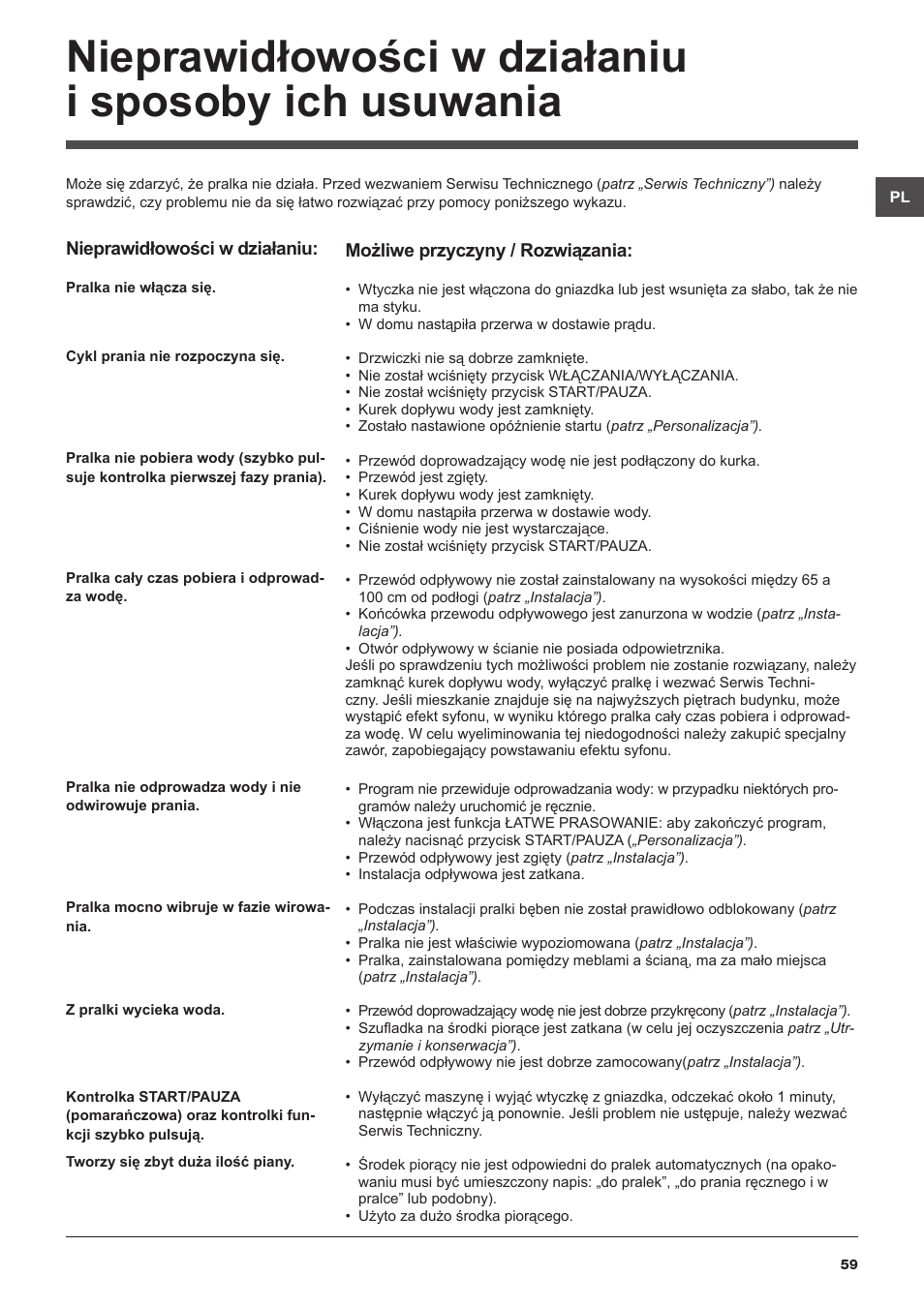 Hotpoint Ariston Top loading ECOT6F 1291 (EU) User Manual | Page 59 / 60