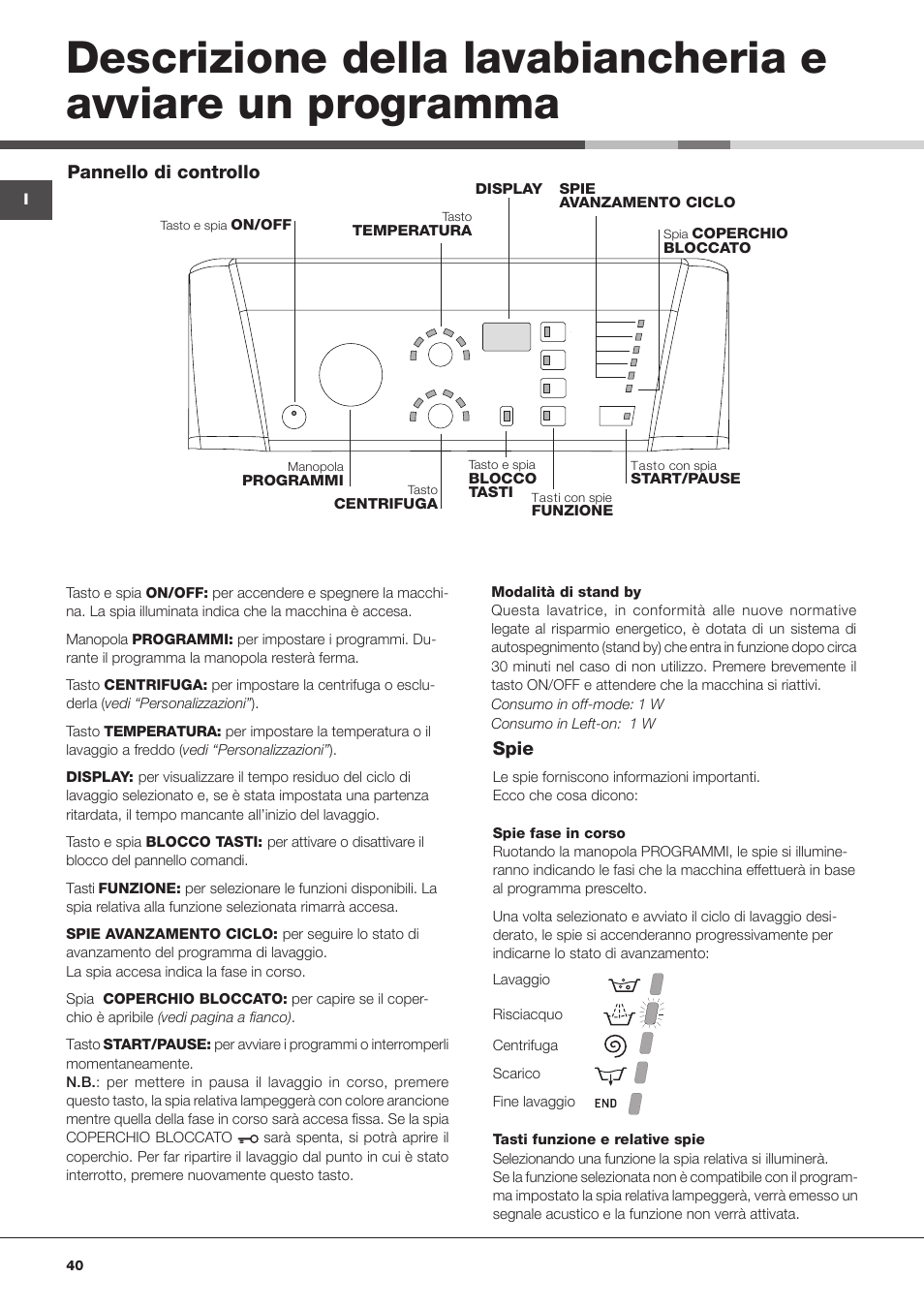 Hotpoint Ariston Top loading ECOT7F 129 (EU) User Manual | Page 40 / 72