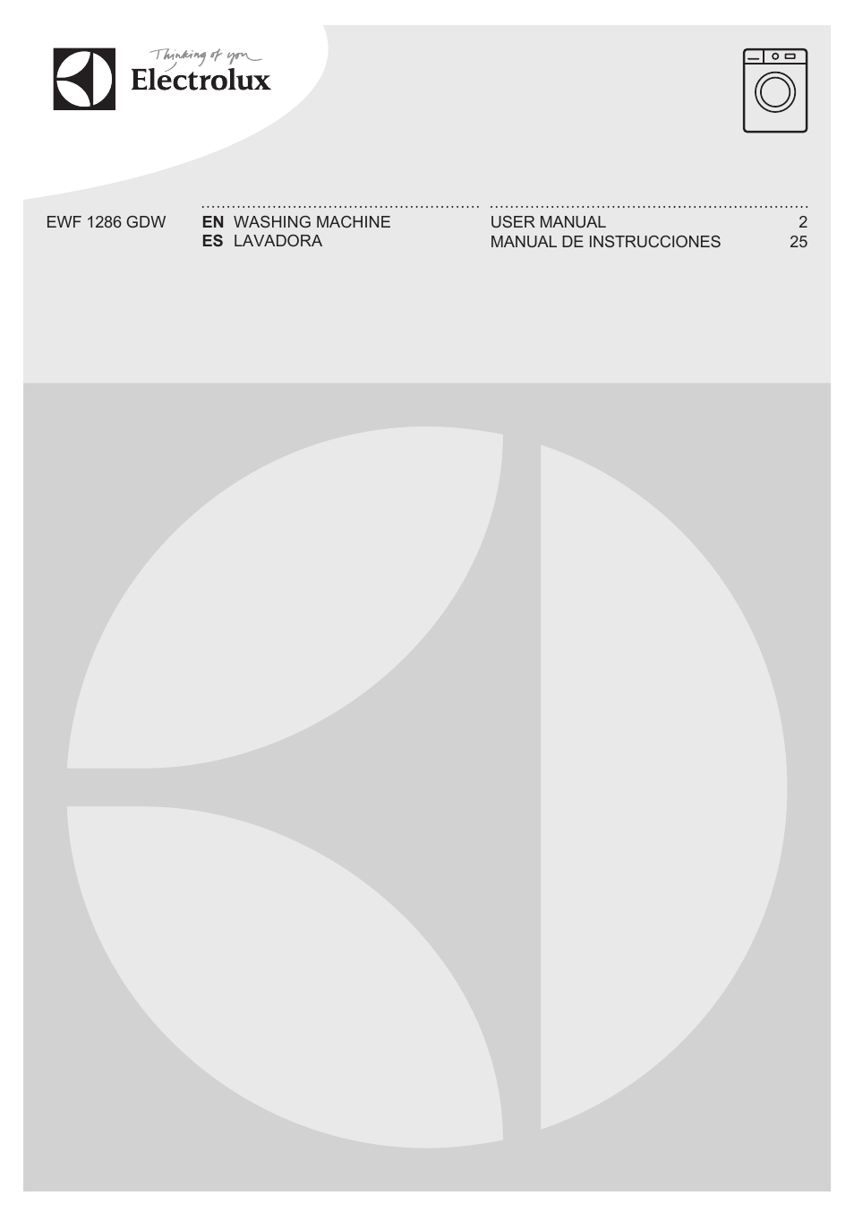 Electrolux EWF1286GDW User Manual | 52 pages