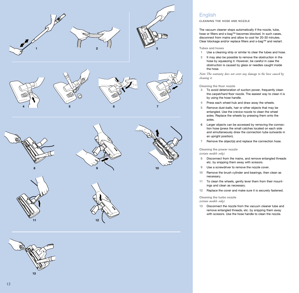 English | Electrolux ZCS2100 User Manual | Page 10 / 13