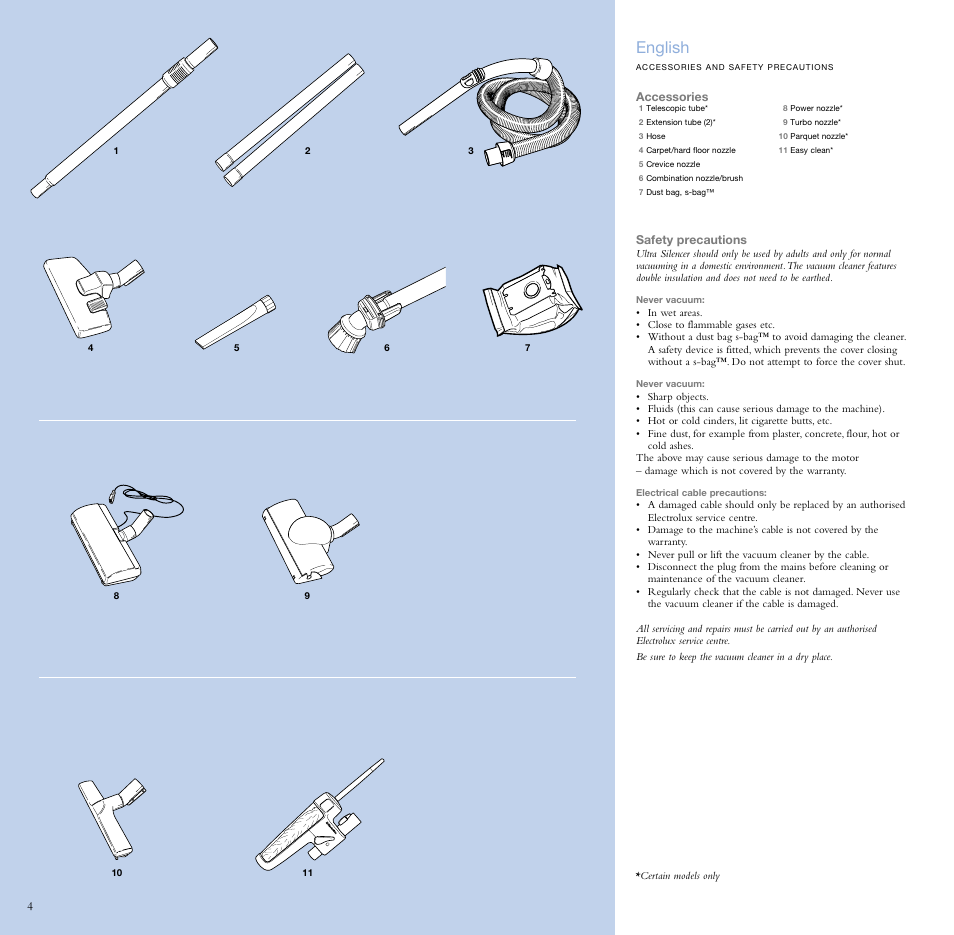 English | Electrolux ZCS2100 User Manual | Page 2 / 13