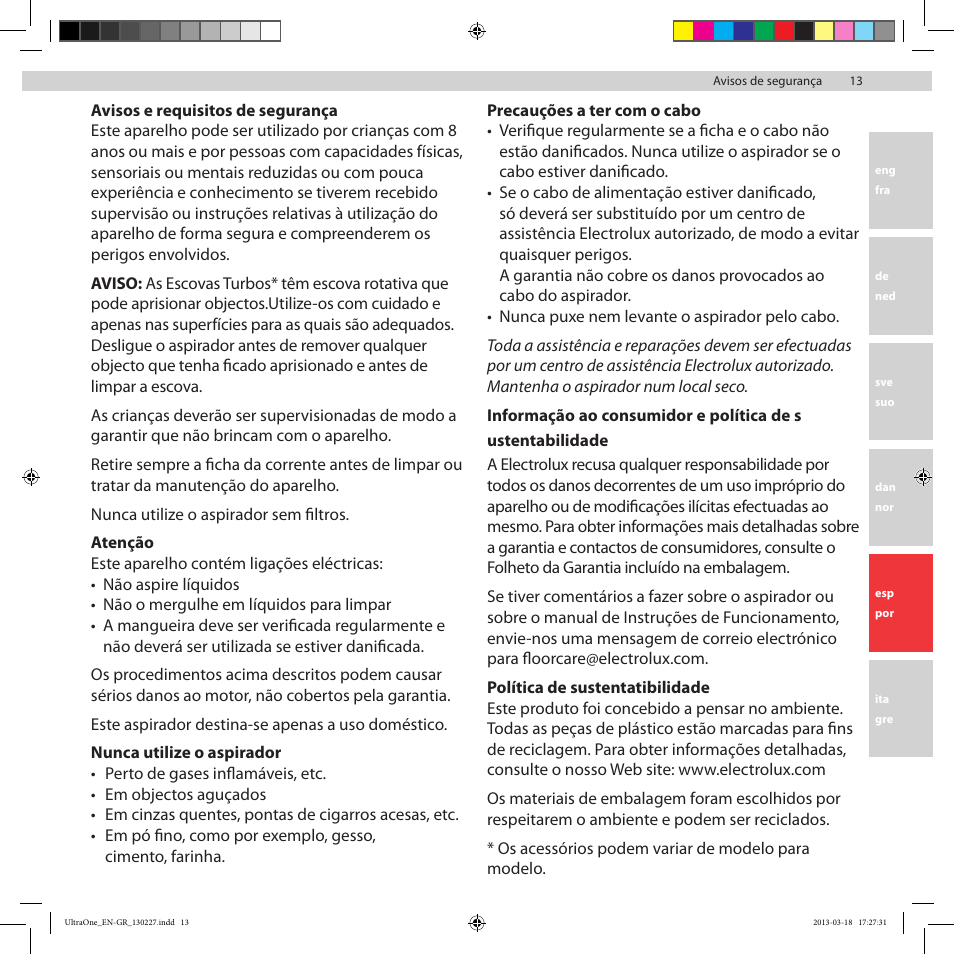 Electrolux UOANIMAL User Manual | Page 13 / 92