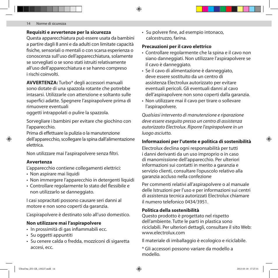 Electrolux UOANIMAL User Manual | Page 14 / 92
