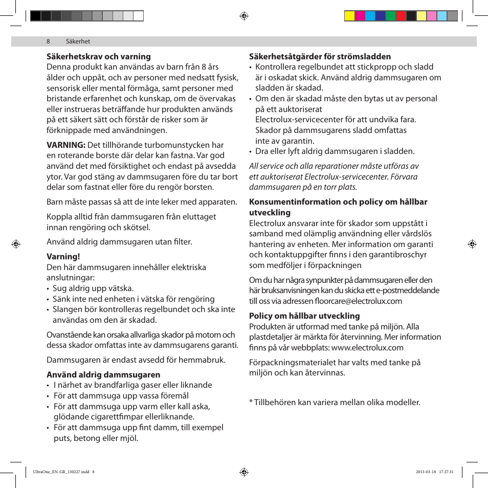 Electrolux UOANIMAL User Manual | Page 8 / 92
