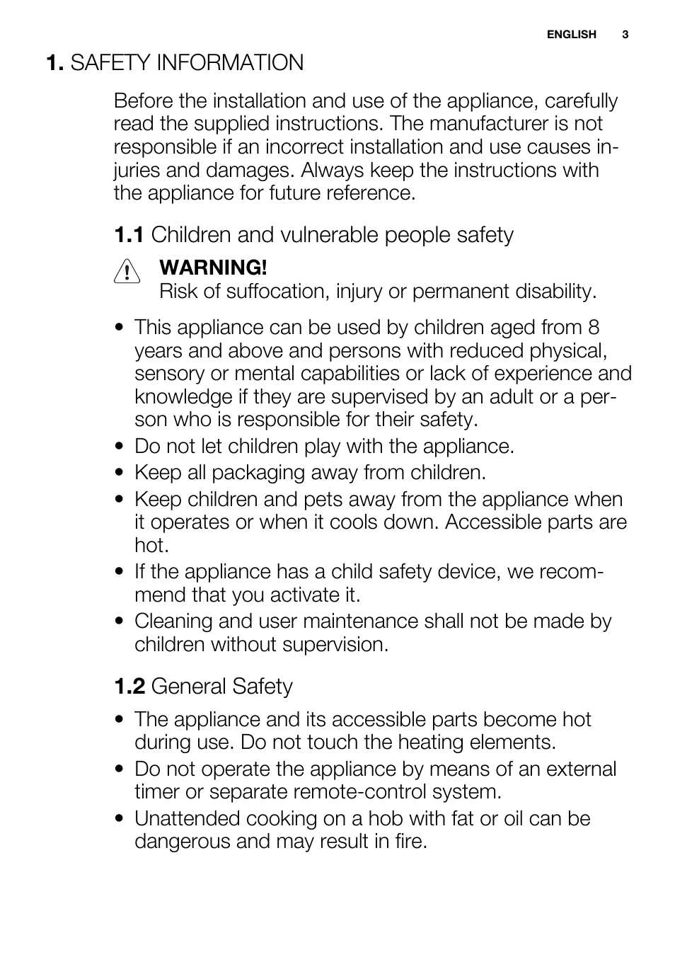 Electrolux EHH6332FOK User Manual | Page 3 / 68