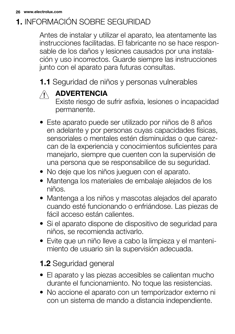Electrolux EHF6232FOK User Manual | Page 26 / 40