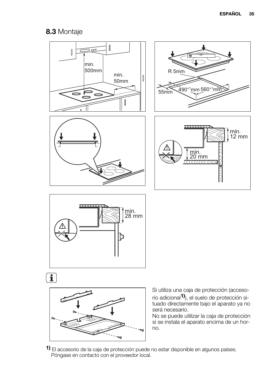 3 montaje | Electrolux EHF6232FOK User Manual | Page 35 / 40