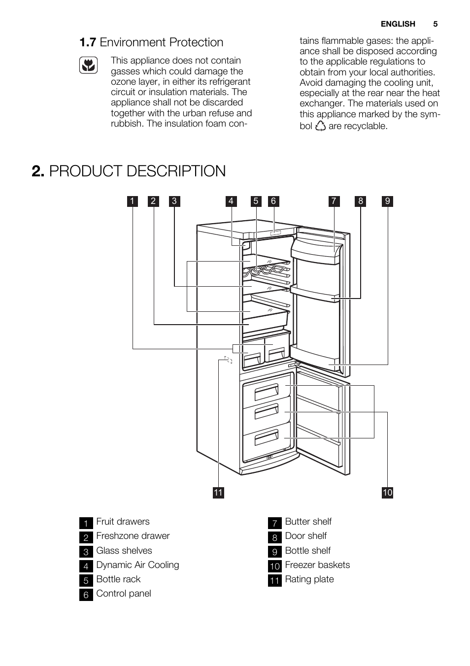 Product description, 7 environment protection | Electrolux EN3850DOX User Manual | Page 5 / 84