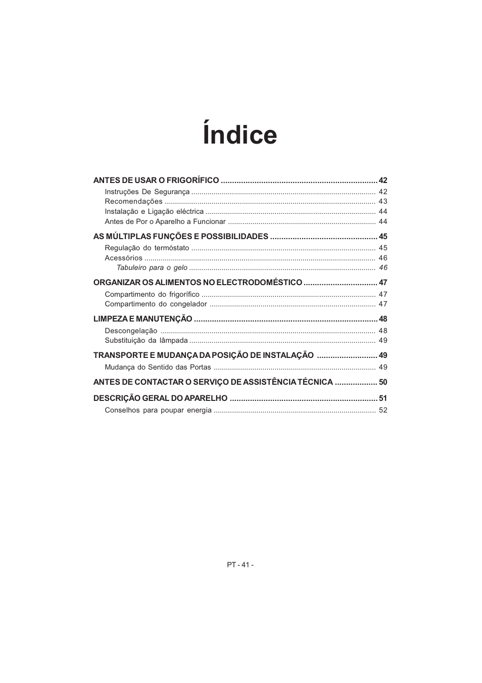 Índice | Electrolux EJF3642AOX User Manual | Page 43 / 68