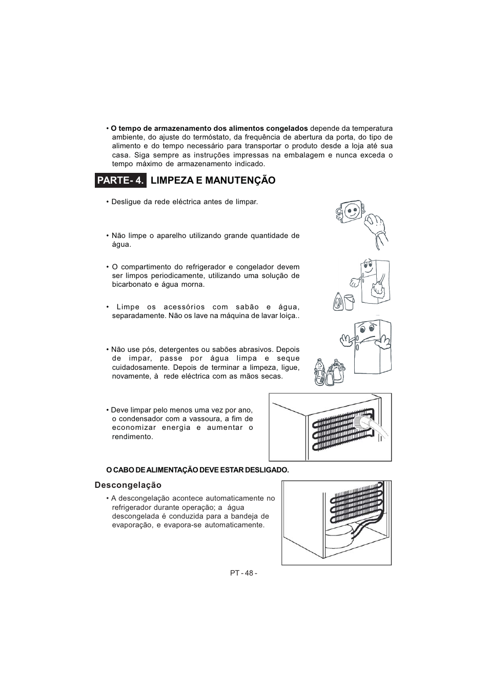 Parte- 4. limpeza e manutenção | Electrolux EJF3642AOX User Manual | Page 50 / 68