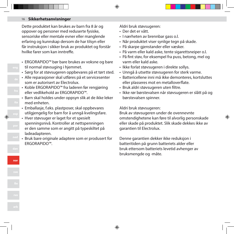 Electrolux ZB3012 User Manual | Page 16 / 84