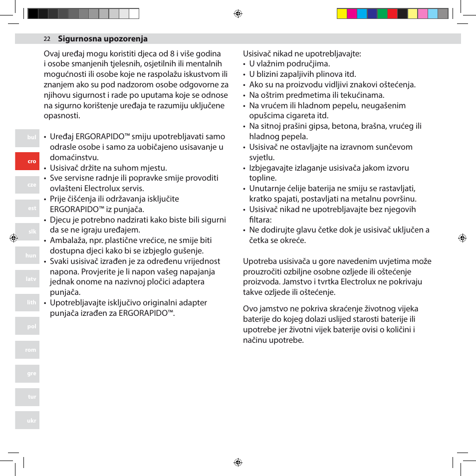 Electrolux ZB3012 User Manual | Page 22 / 84