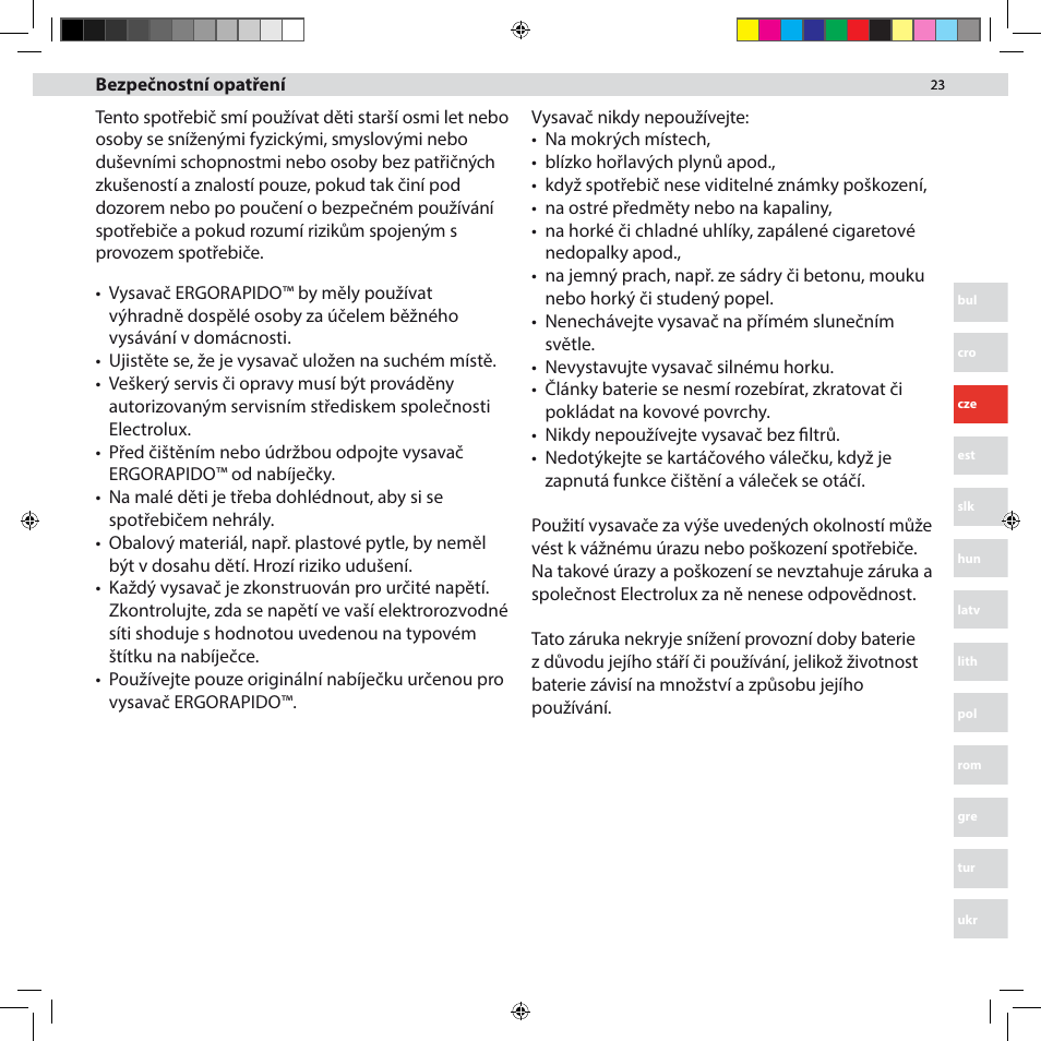 Electrolux ZB3012 User Manual | Page 23 / 84
