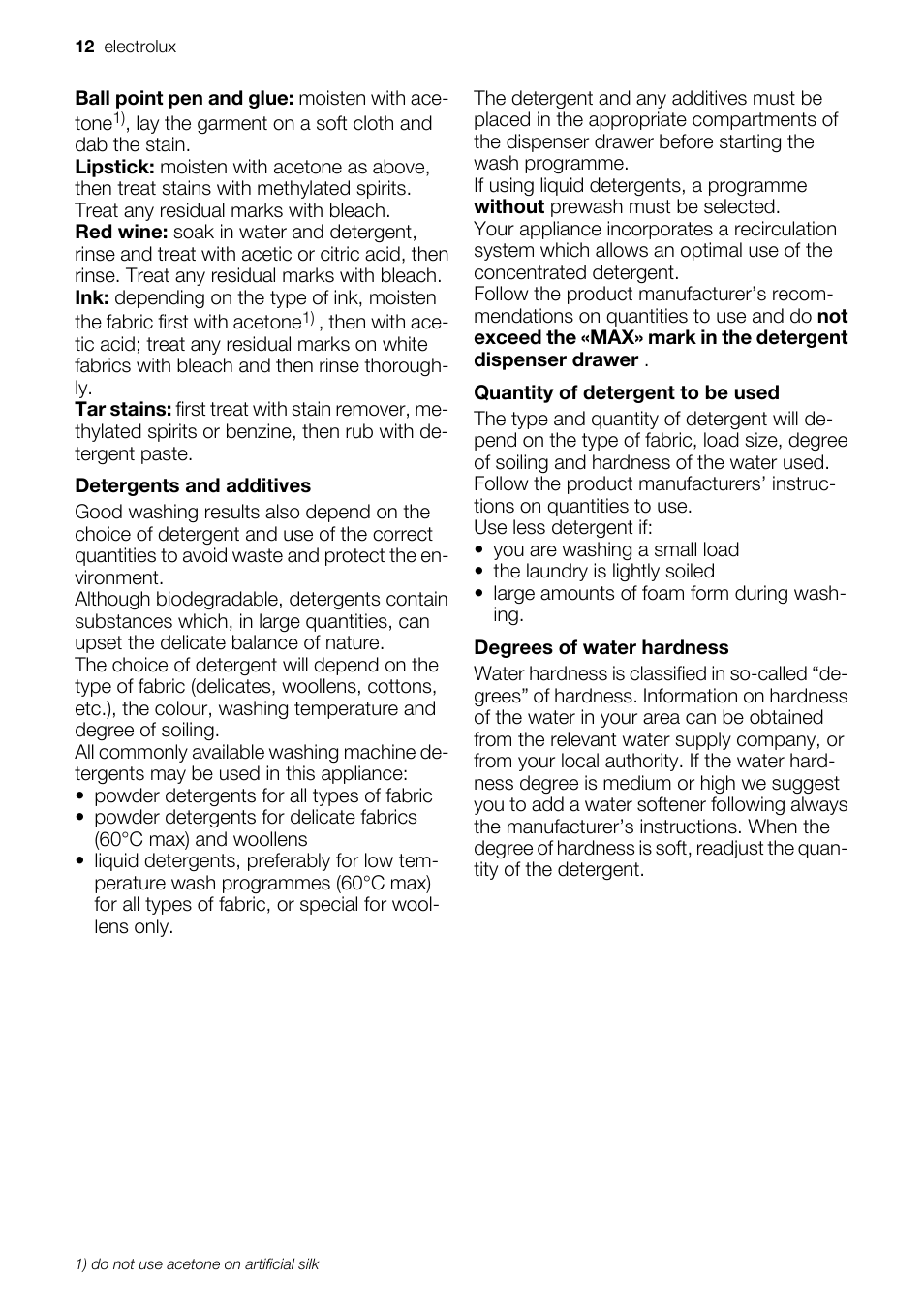 Electrolux EWF127410X User Manual | Page 12 / 56