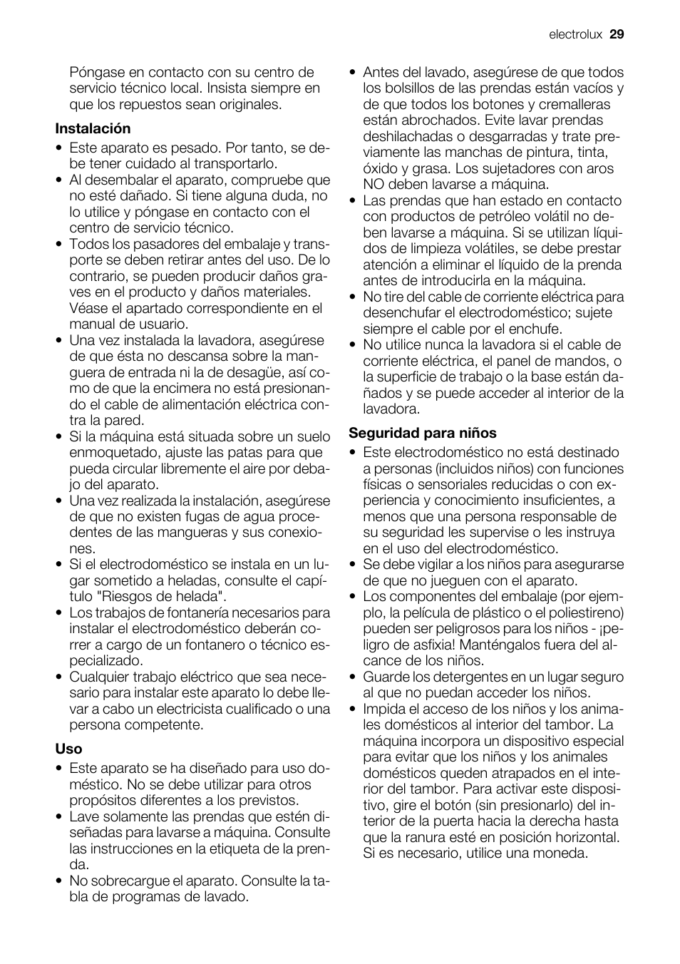 Electrolux EWF127410X User Manual | Page 29 / 56