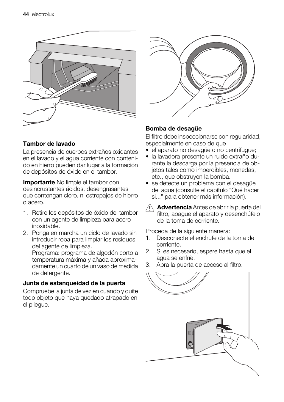 Electrolux EWF127410X User Manual | Page 44 / 56