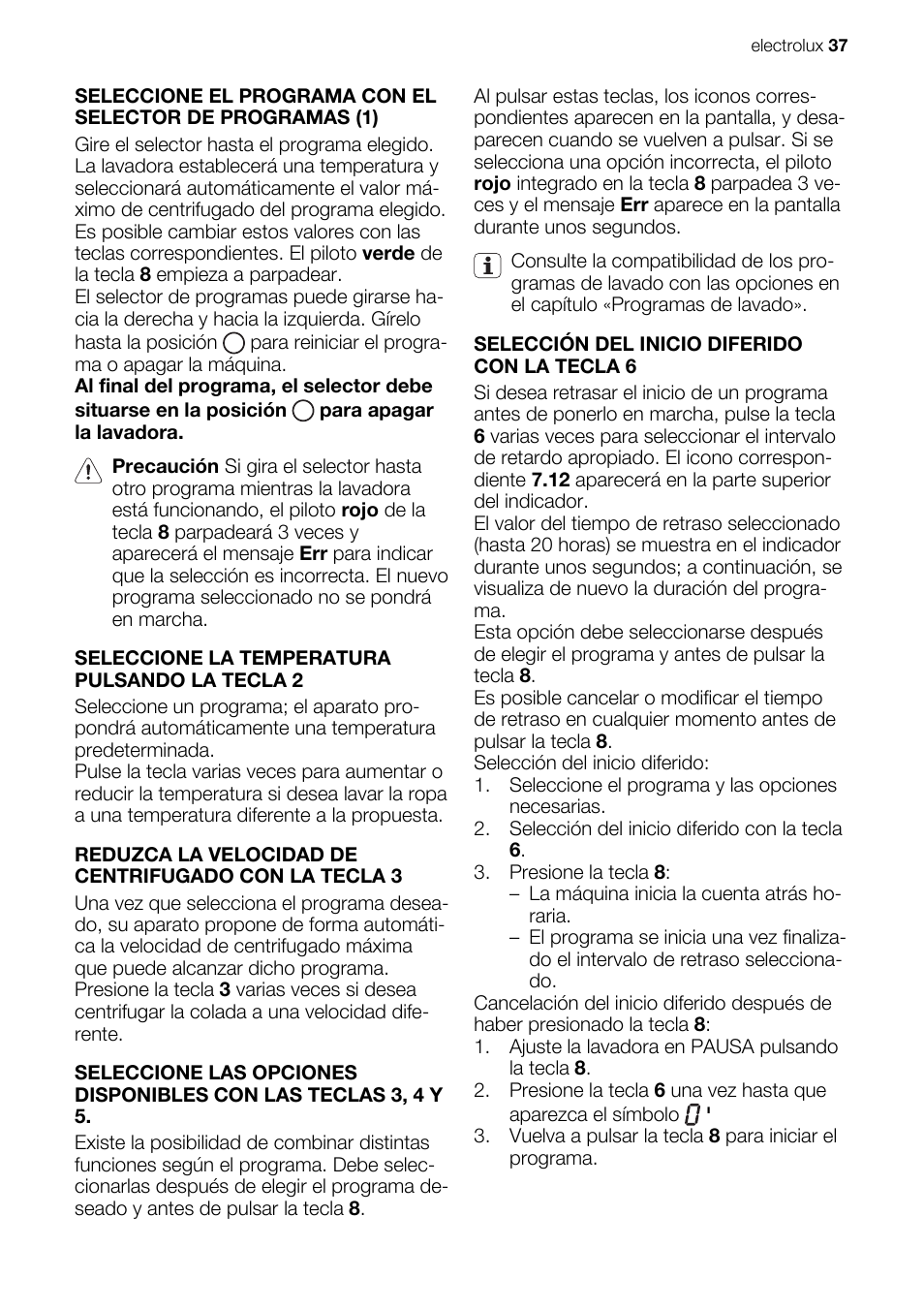 Electrolux EWG147540W User Manual | Page 37 / 88