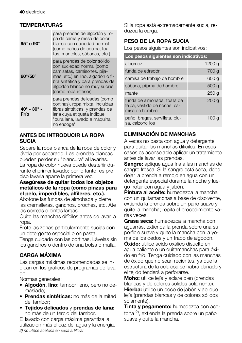 Electrolux EWG147540W User Manual | Page 40 / 88