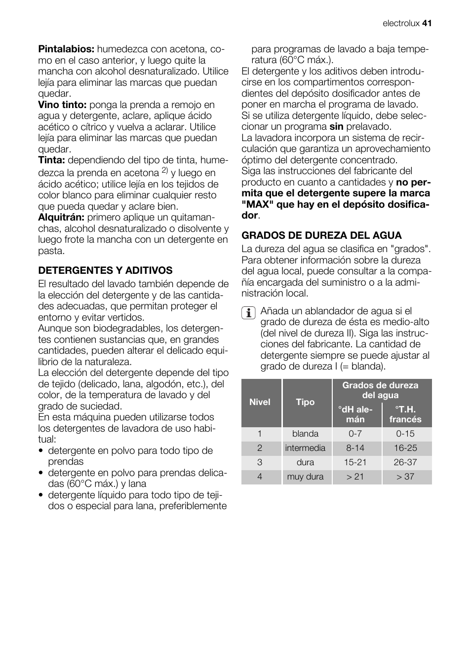 Electrolux EWG147540W User Manual | Page 41 / 88