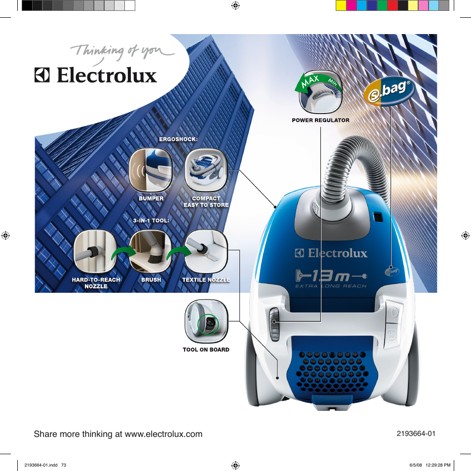 Electrolux ZE310EB User Manual | Page 72 / 72