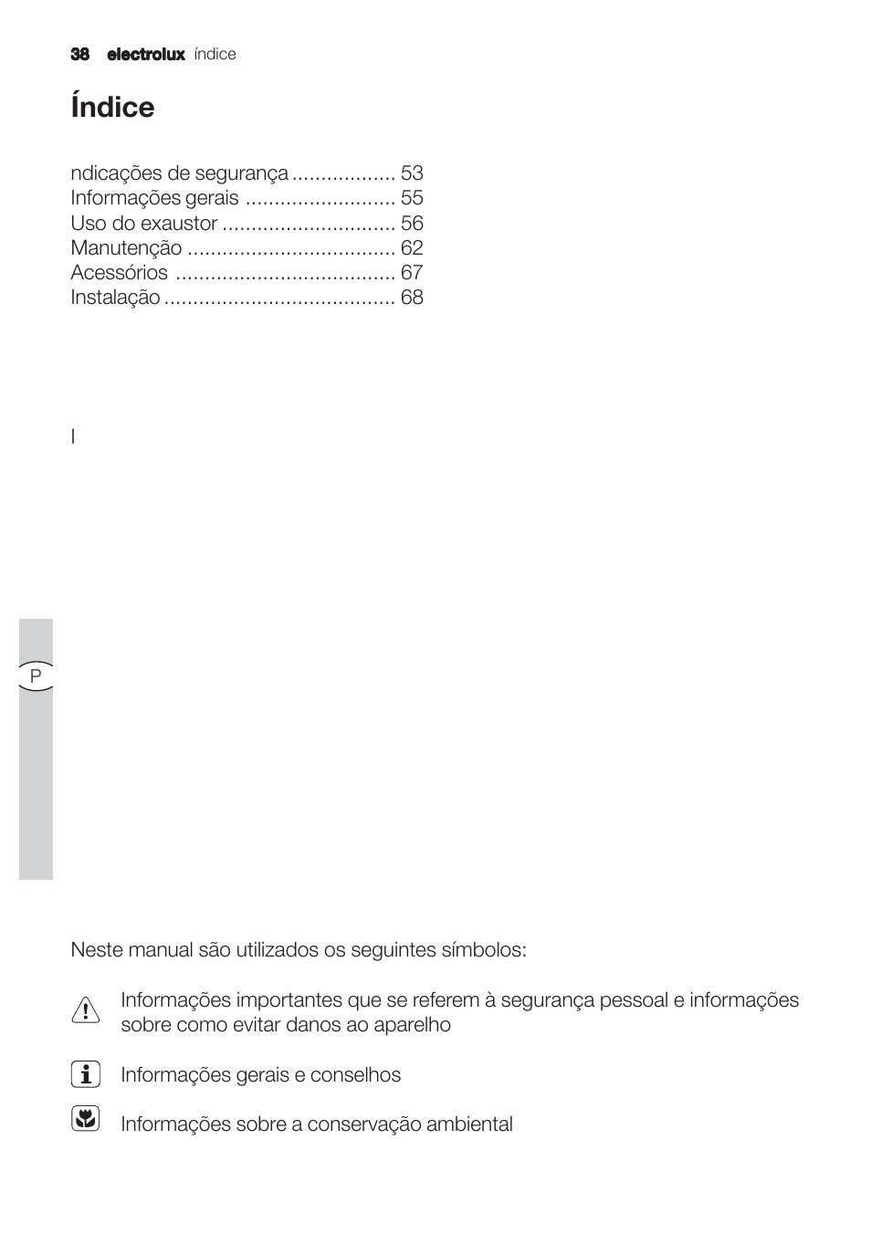 Índice | Electrolux EFC90244X User Manual | Page 38 / 56