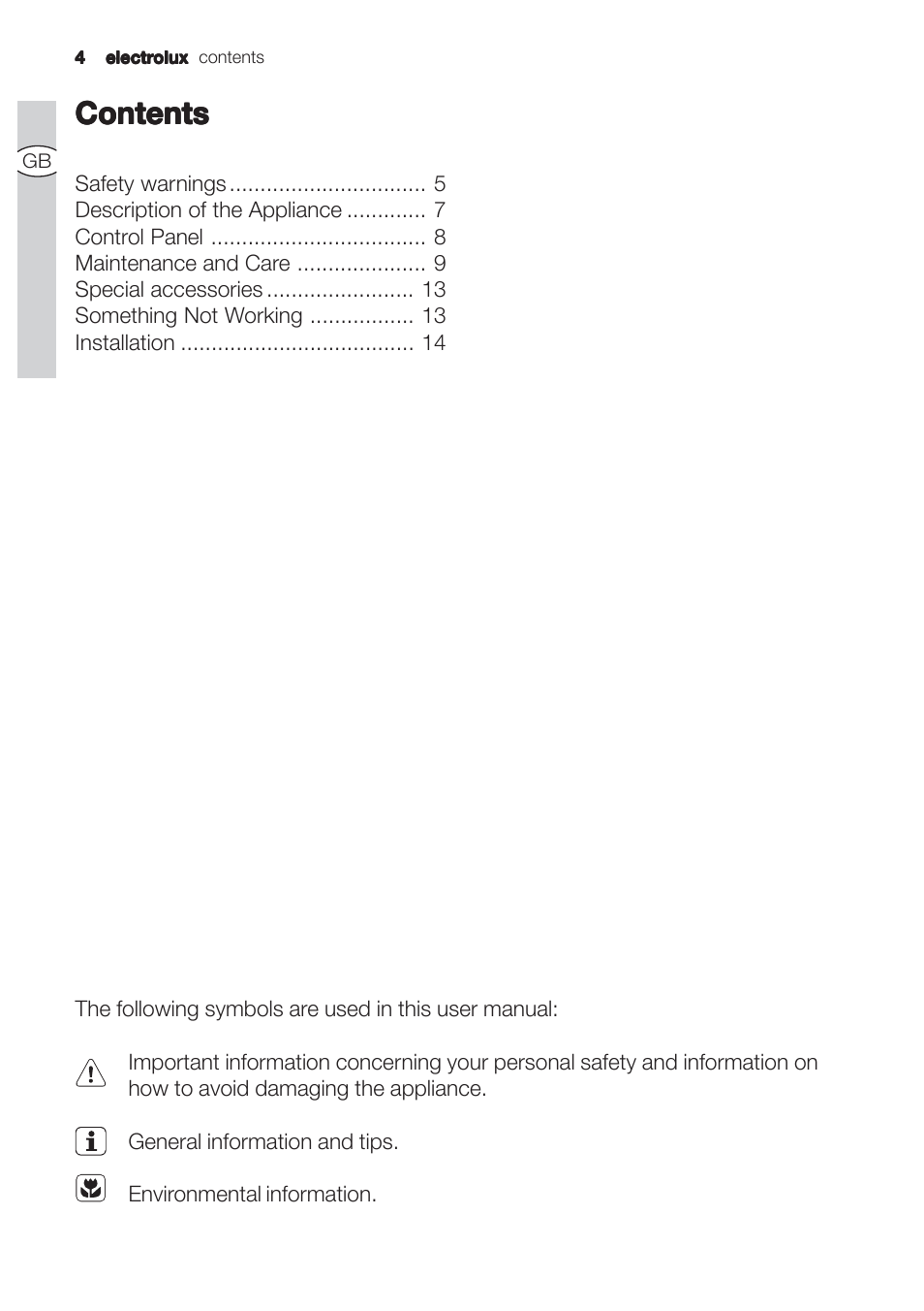 Electrolux EFC90244X User Manual | Page 4 / 56