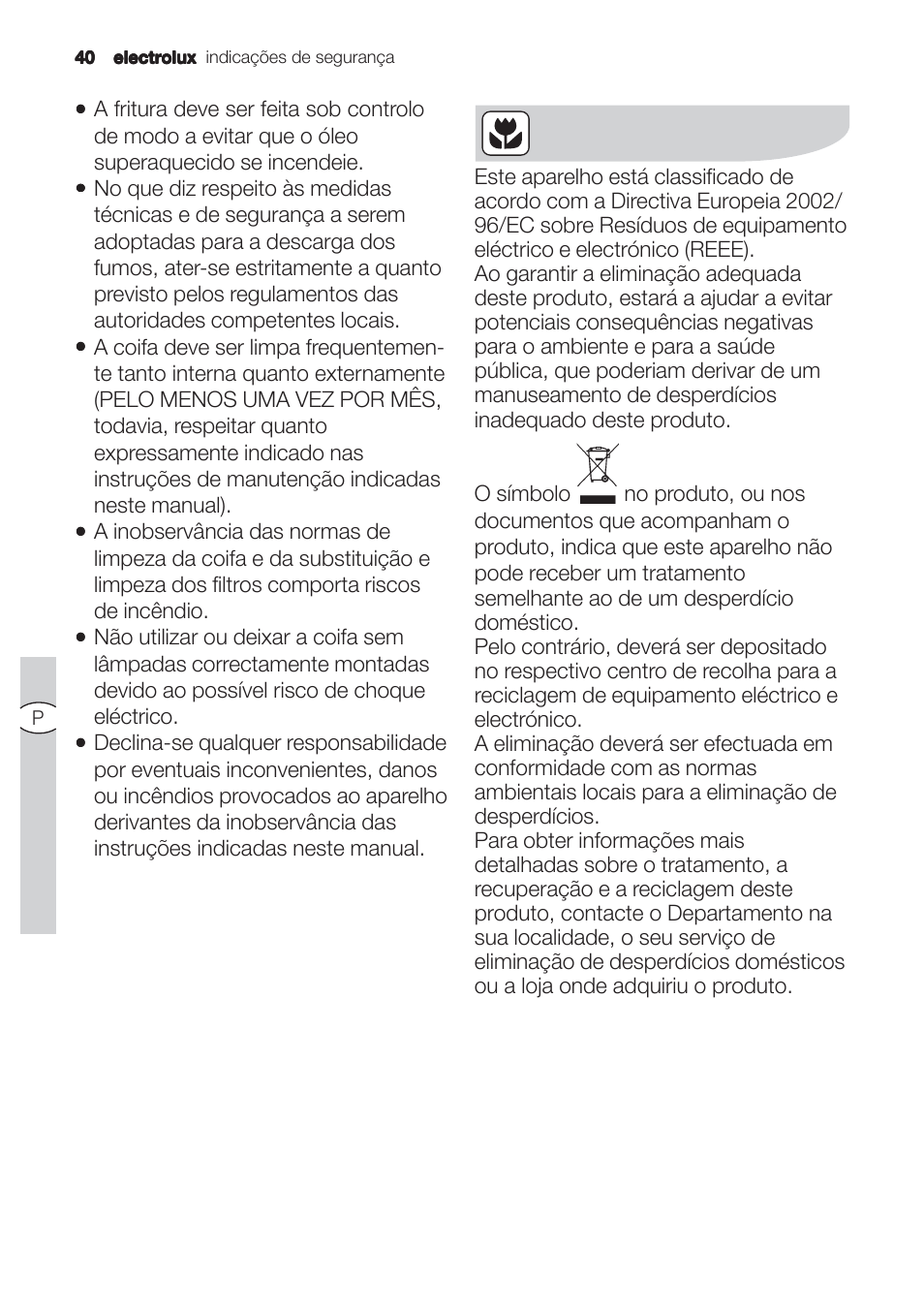 Electrolux EFC90244X User Manual | Page 40 / 56