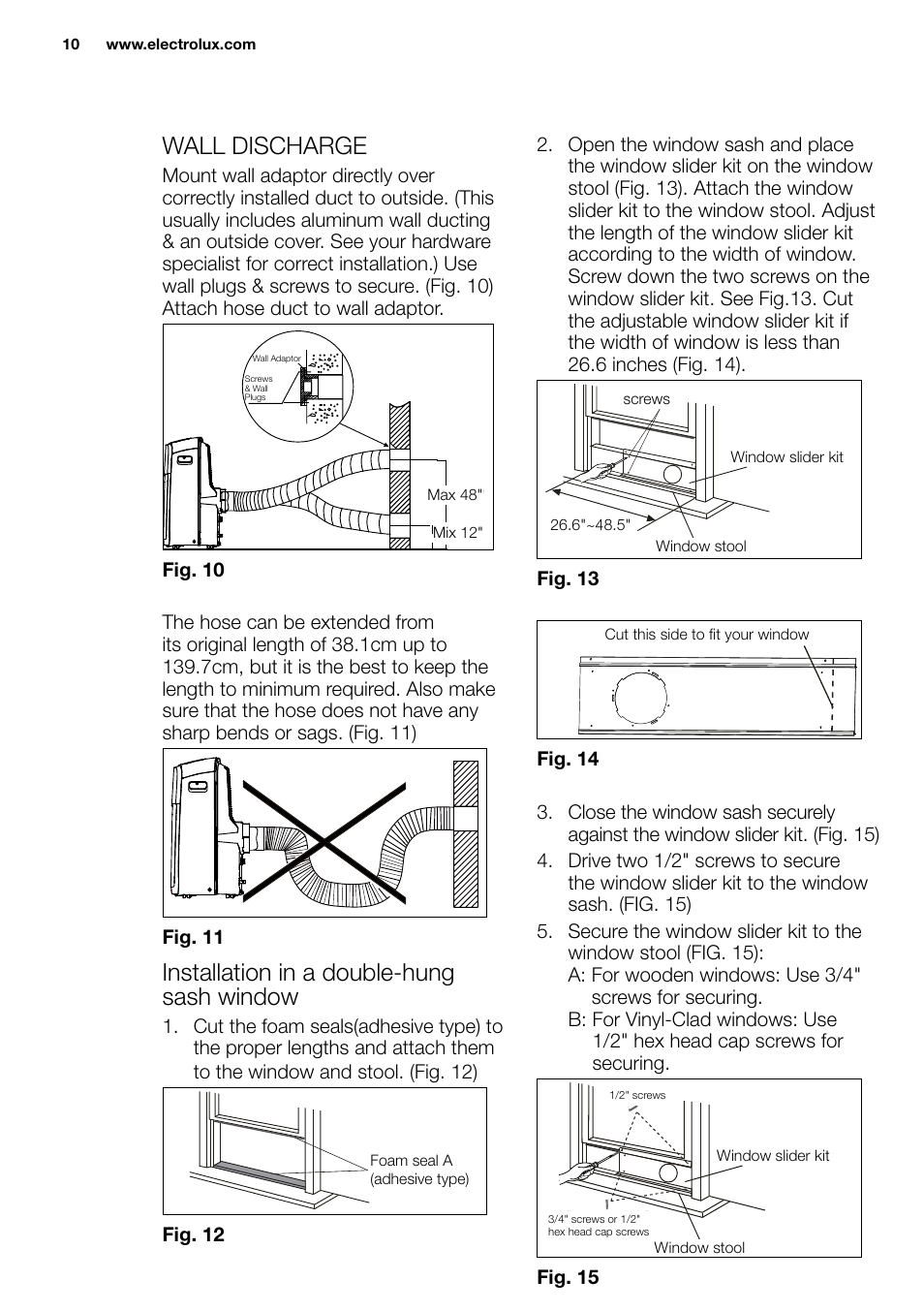 New eu portable manual_en_fr_it_es_pt_10, Installation in a double-hung sash window | Electrolux EXP09HN1WI User Manual | Page 10 / 86