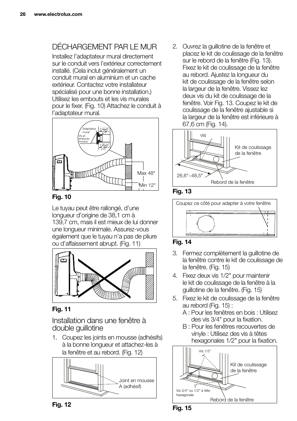 New eu portable manual_en_fr_it_es_pt_26, Installation dans une fenêtre à double guillotine | Electrolux EXP09HN1WI User Manual | Page 26 / 86