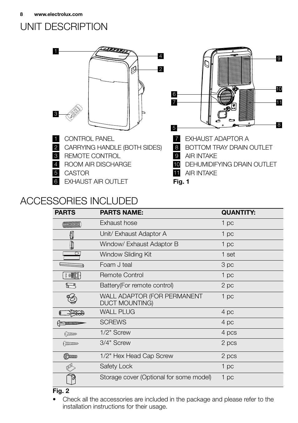 New eu portable manual_en_fr_it_es_pt_ 8 | Electrolux EXP09HN1WI User Manual | Page 8 / 86