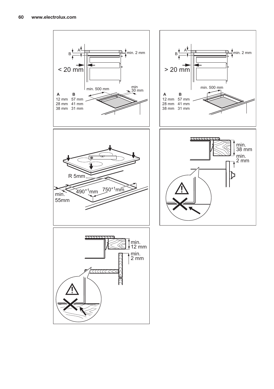 20 mm | Electrolux EHO8840FOG User Manual | Page 60 / 64