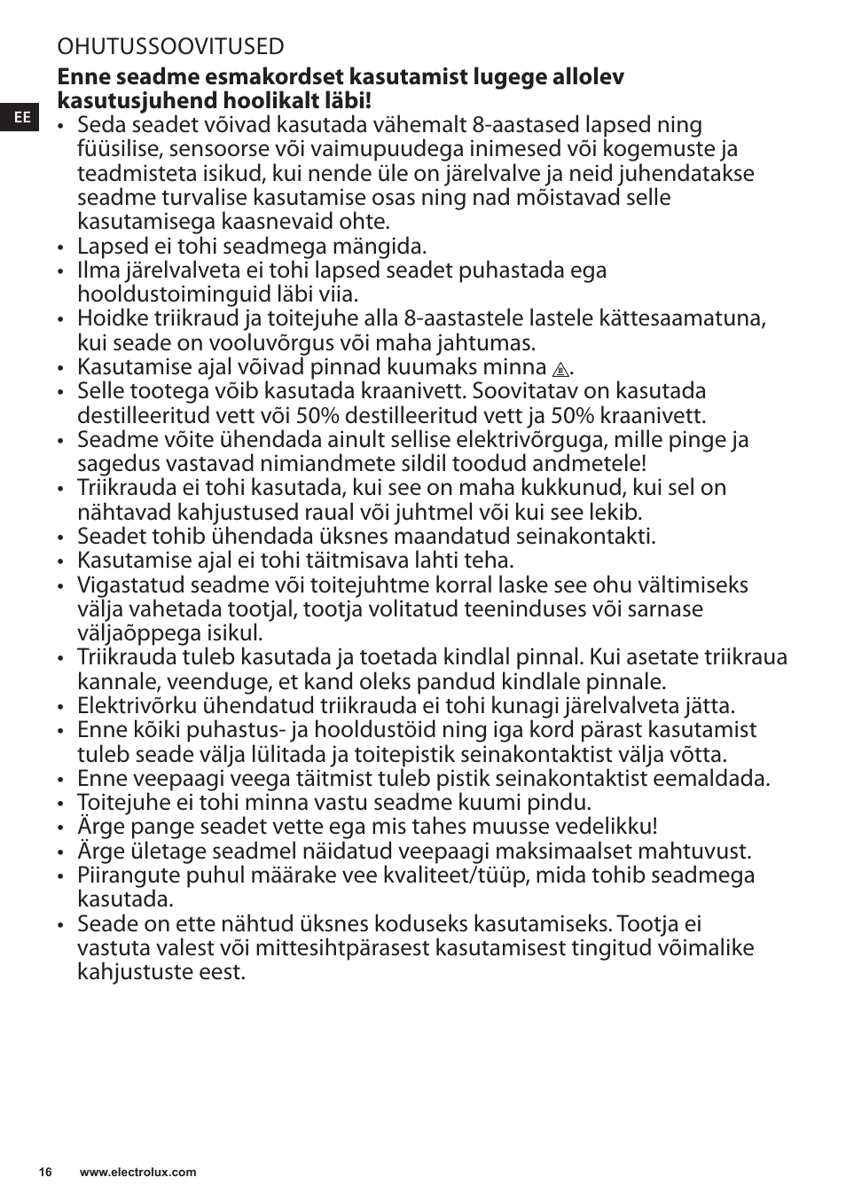 Electrolux EDB5220 User Manual | Page 16 / 84