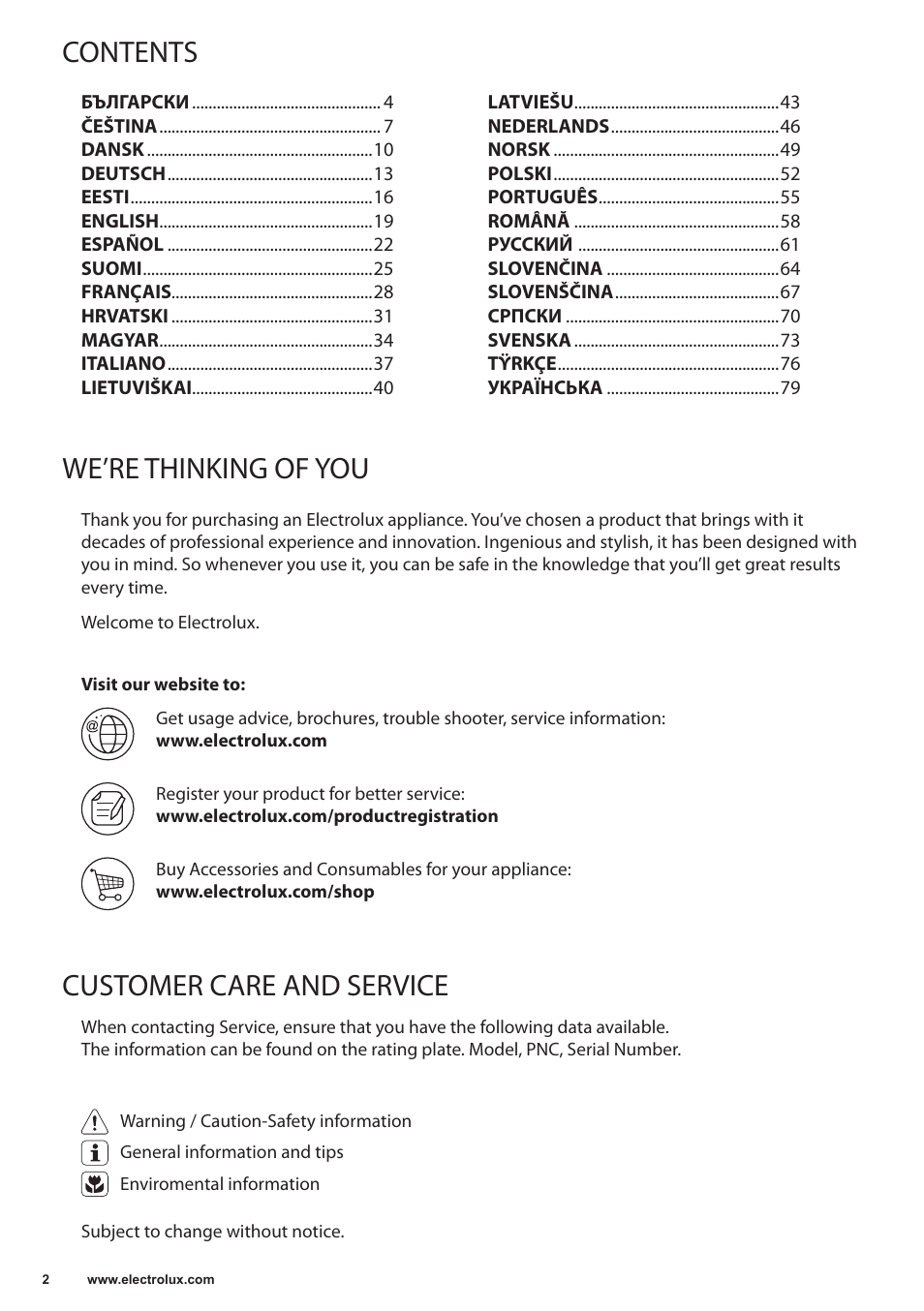 Electrolux EDB5220 User Manual | Page 2 / 84