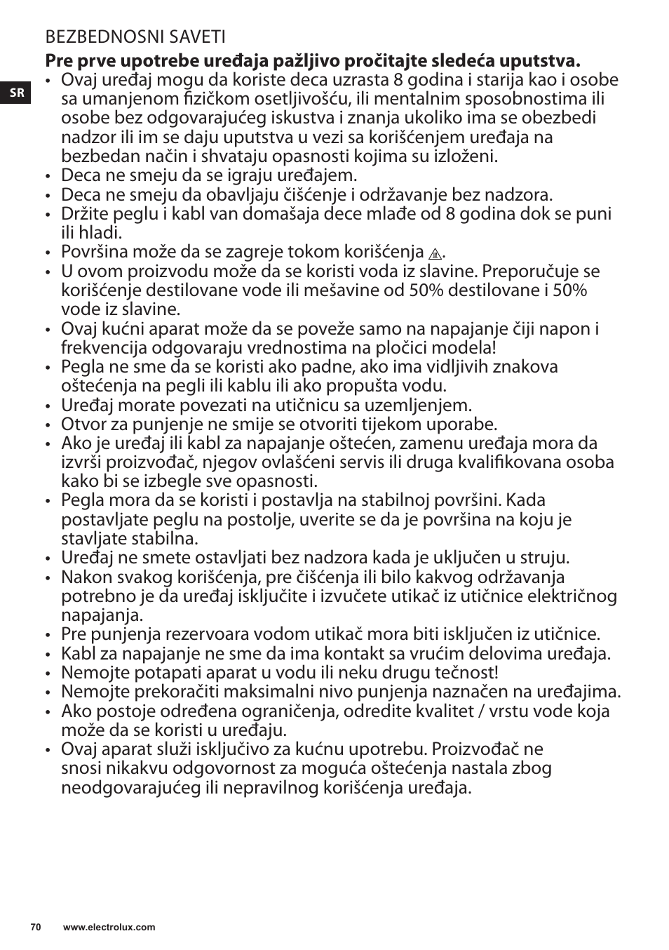 Electrolux EDB5220 User Manual | Page 70 / 84