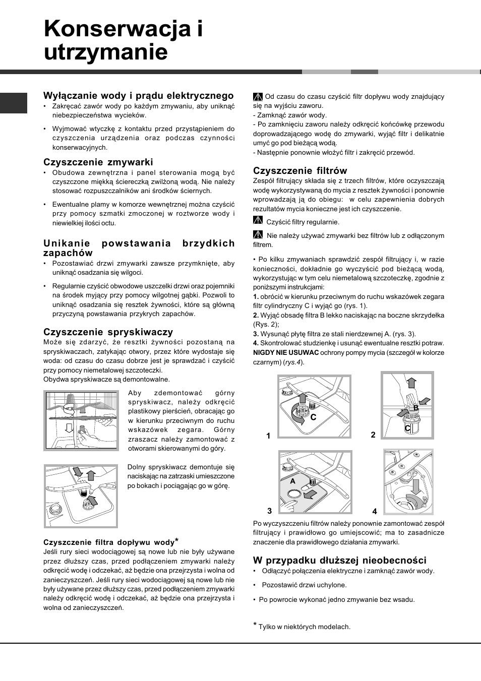 Konserwacja i utrzymanie | Hotpoint Ariston LDF 12314E B EU User Manual | Page 82 / 84
