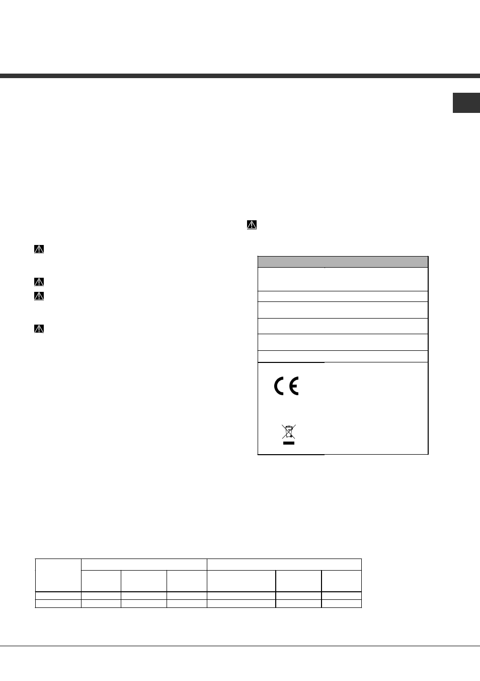 Advertencias para el primer lavado | Hotpoint Ariston LFSA+ M284 A WH User Manual | Page 63 / 84