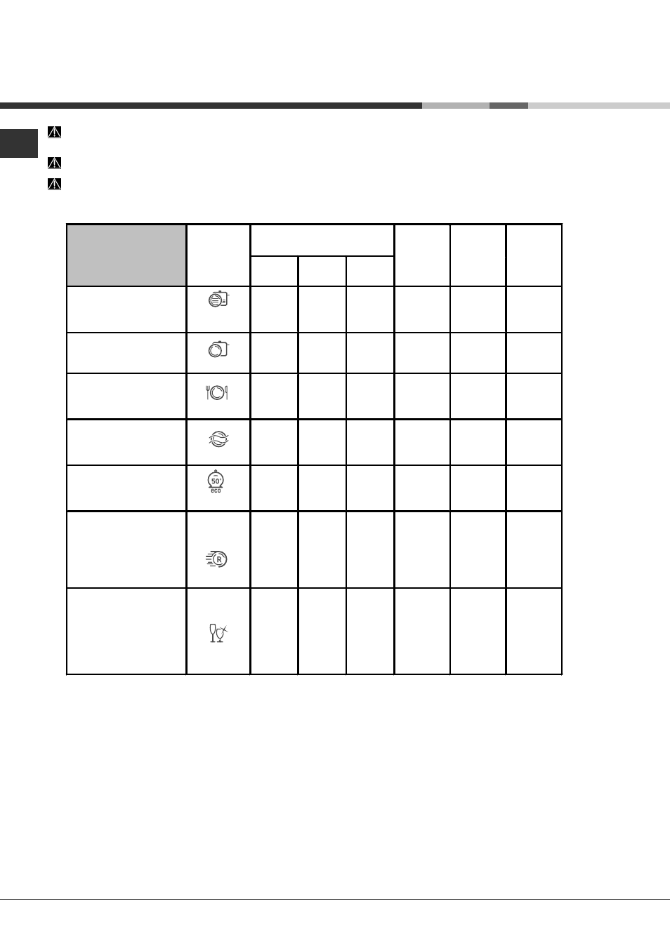 Programas | Hotpoint Ariston LFSA+ M284 A WH User Manual | Page 68 / 84