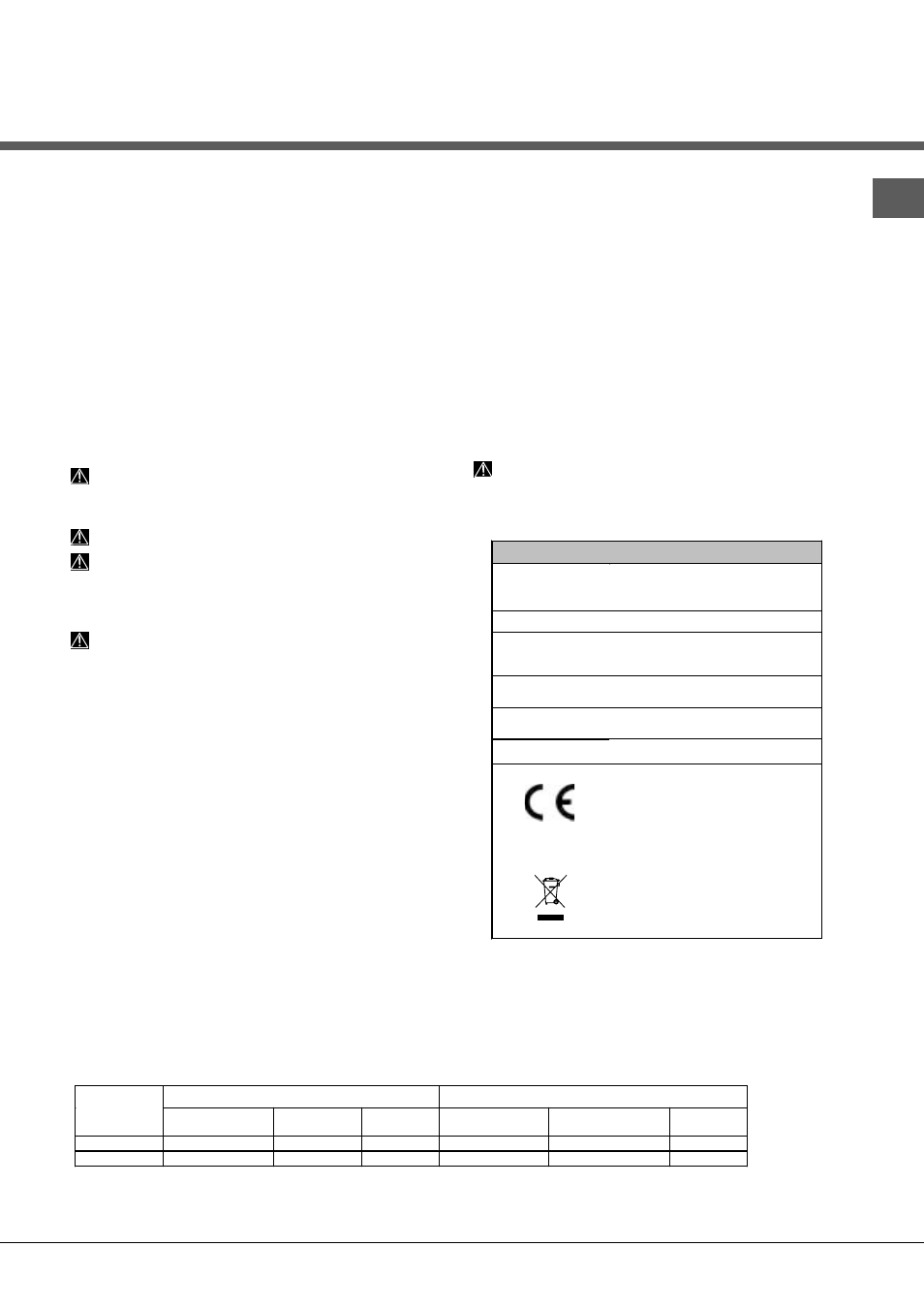 Advertências para a primeira lavagem | Hotpoint Ariston LFT 116 A-HA.R User Manual | Page 75 / 84