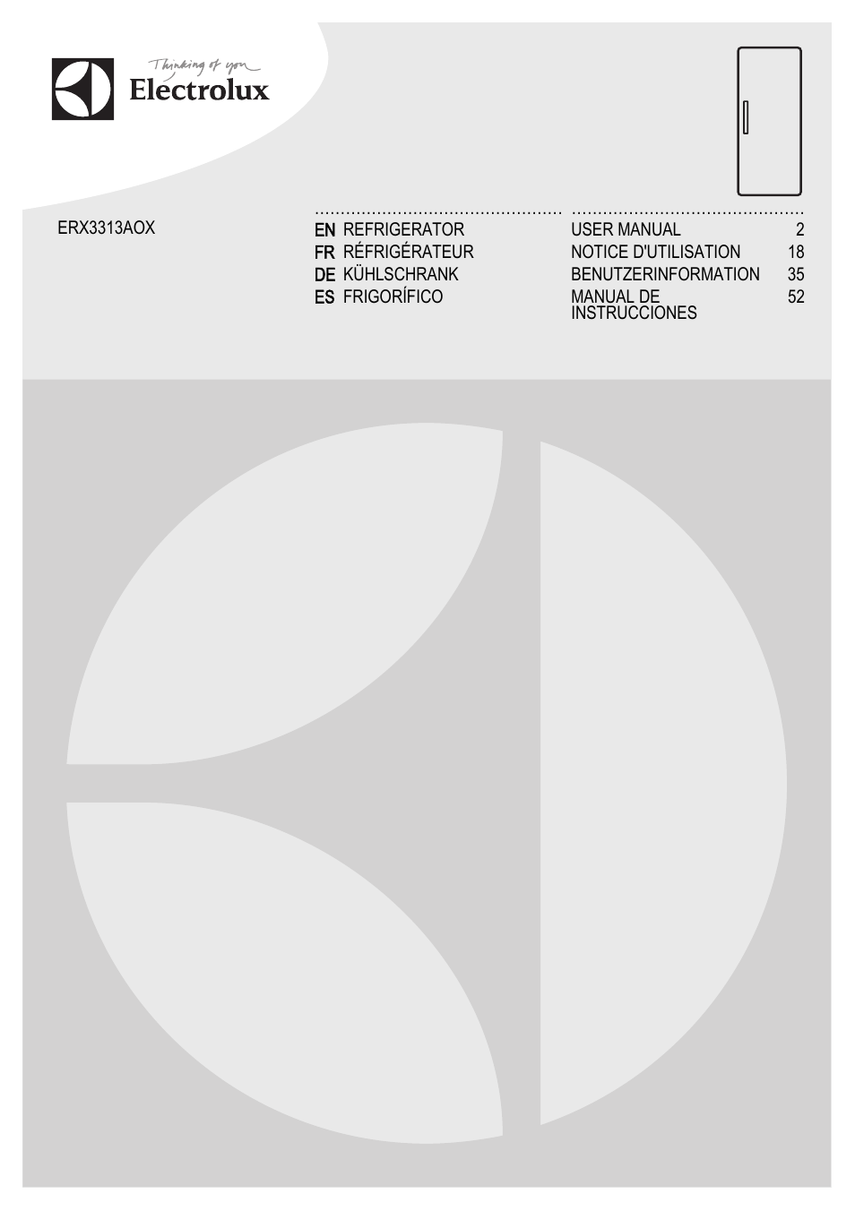 Electrolux ERX3313AOX User Manual | 72 pages