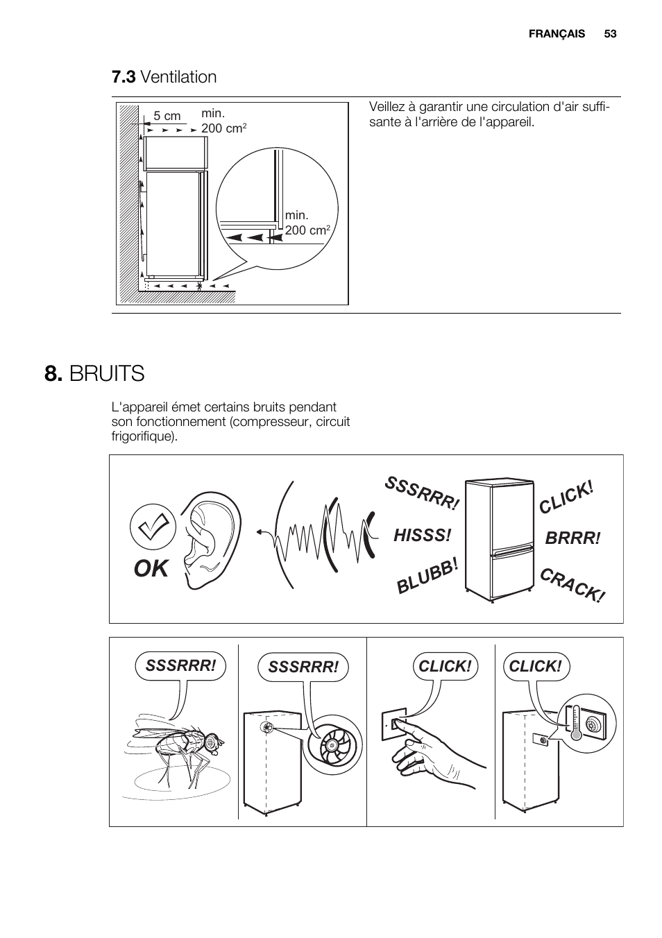 Bruits | Electrolux ENG2917AOW User Manual | Page 53 / 92