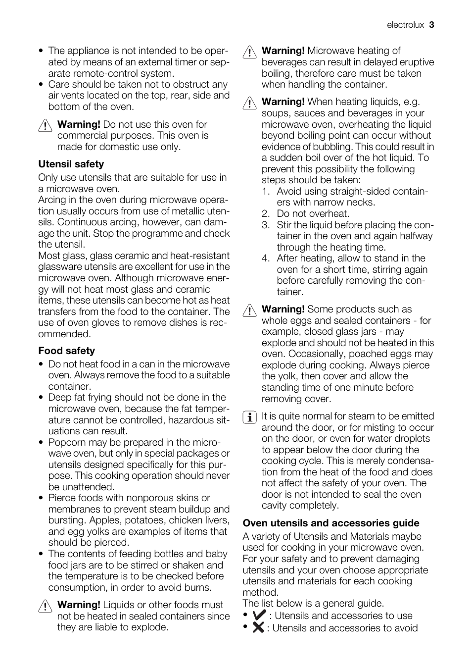 Electrolux EMS20300OX User Manual | Page 3 / 88