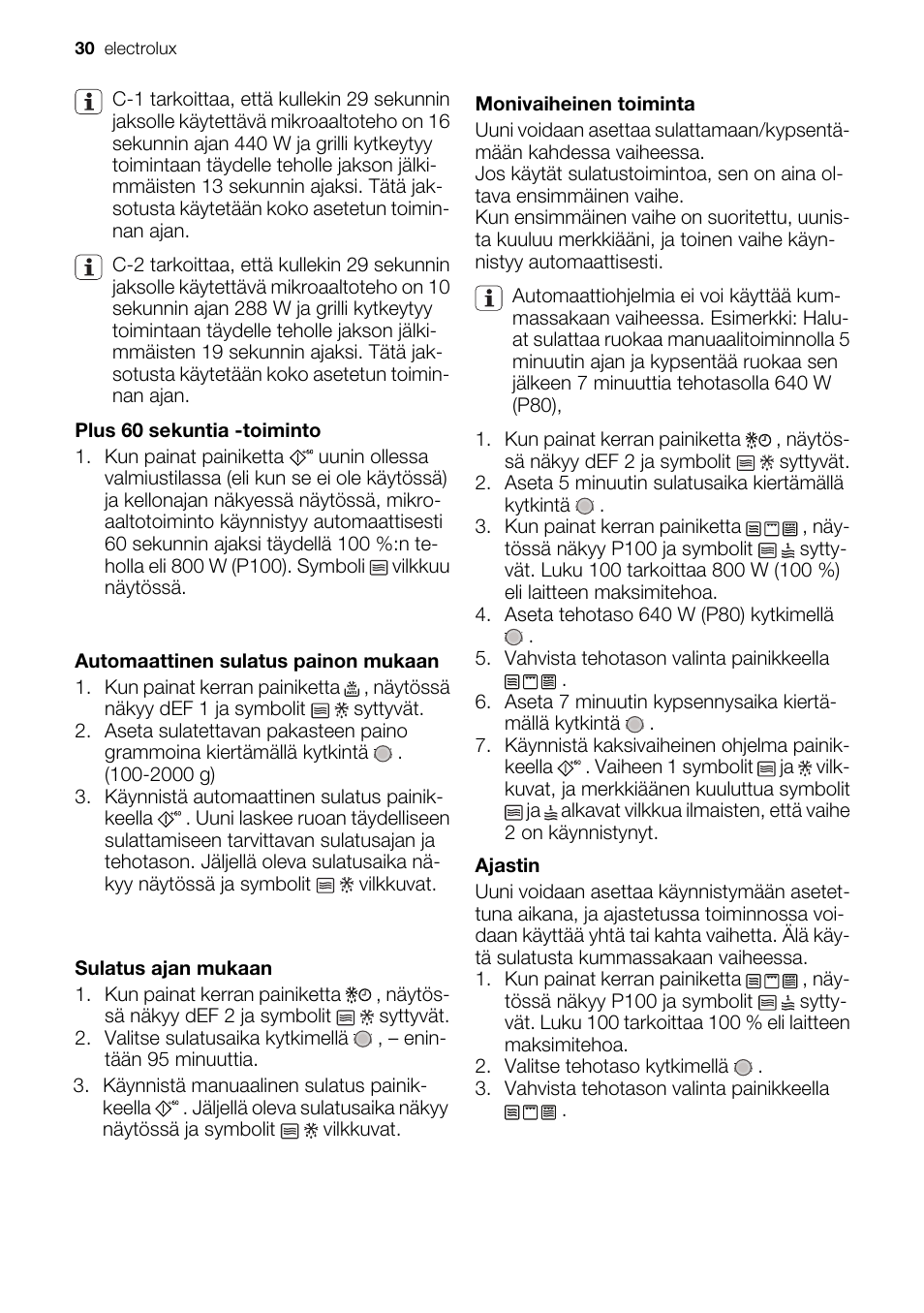 Electrolux EMS20300OX User Manual | Page 30 / 88