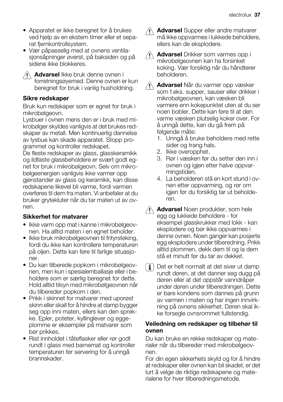 Electrolux EMS20300OX User Manual | Page 37 / 88