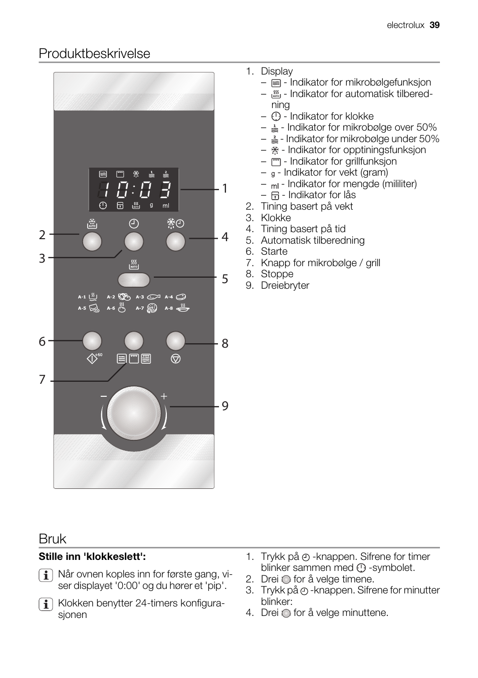 Bruk | Electrolux EMS20300OX User Manual | Page 39 / 88