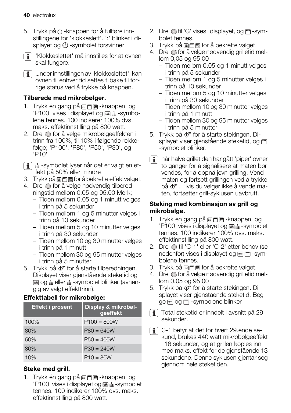 Electrolux EMS20300OX User Manual | Page 40 / 88